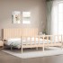 Estructura de cama sin colchón madera maciza de pino 200x200