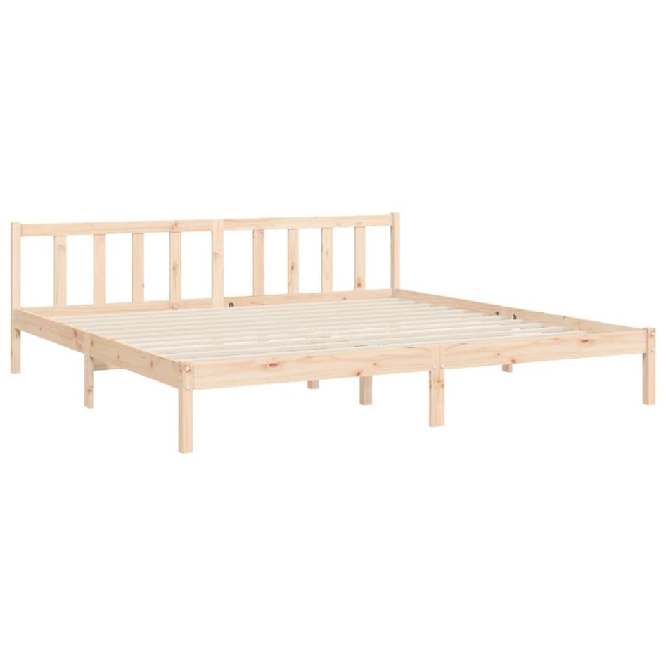 Estructura de cama sin colchón madera maciza de pino 200x200