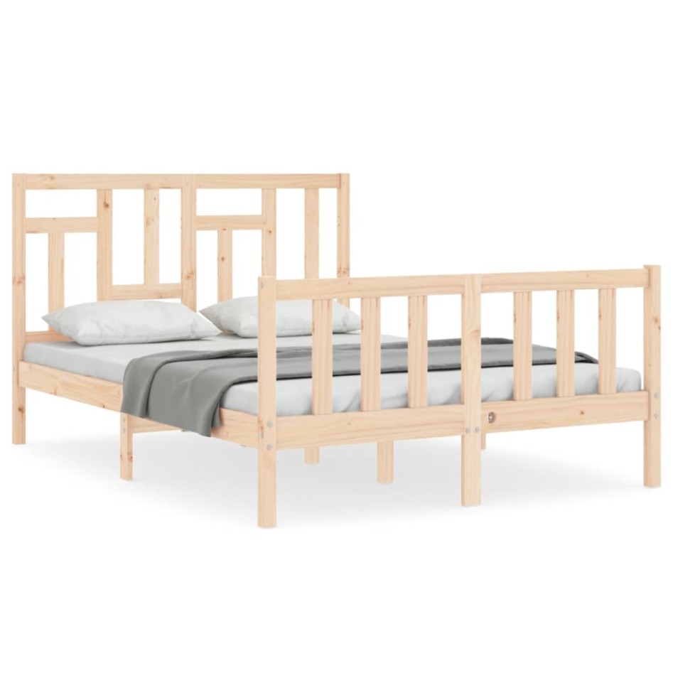 Estructura de cama sin colchón madera de pino blanca 140x200