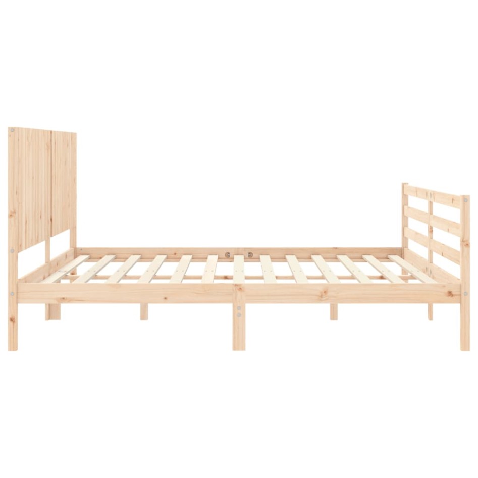 Estructura de cama con cabecero madera maciza 200x200