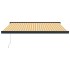 Toldo retráctil aluminio y tela amarillo y blanco 3,5x2,5