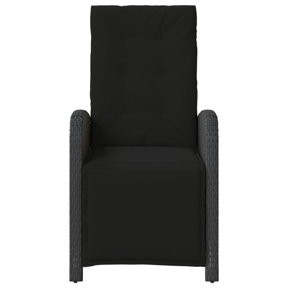 Sillón reclinable de jardín con reposapiés ratán PE