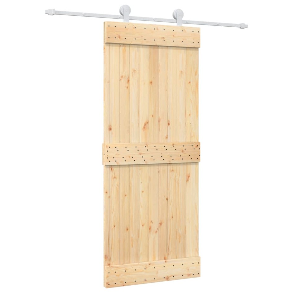 Puerta corredera con herrajes madera maciza de pino 85x210