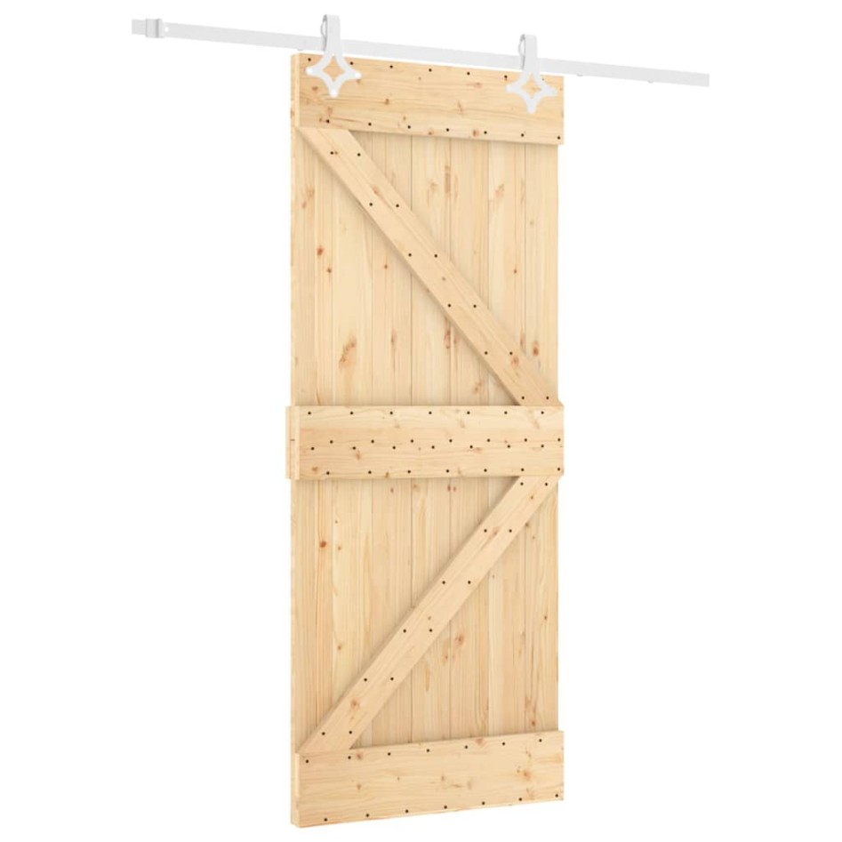 Puerta corredera con herrajes madera maciza de pino 80x210