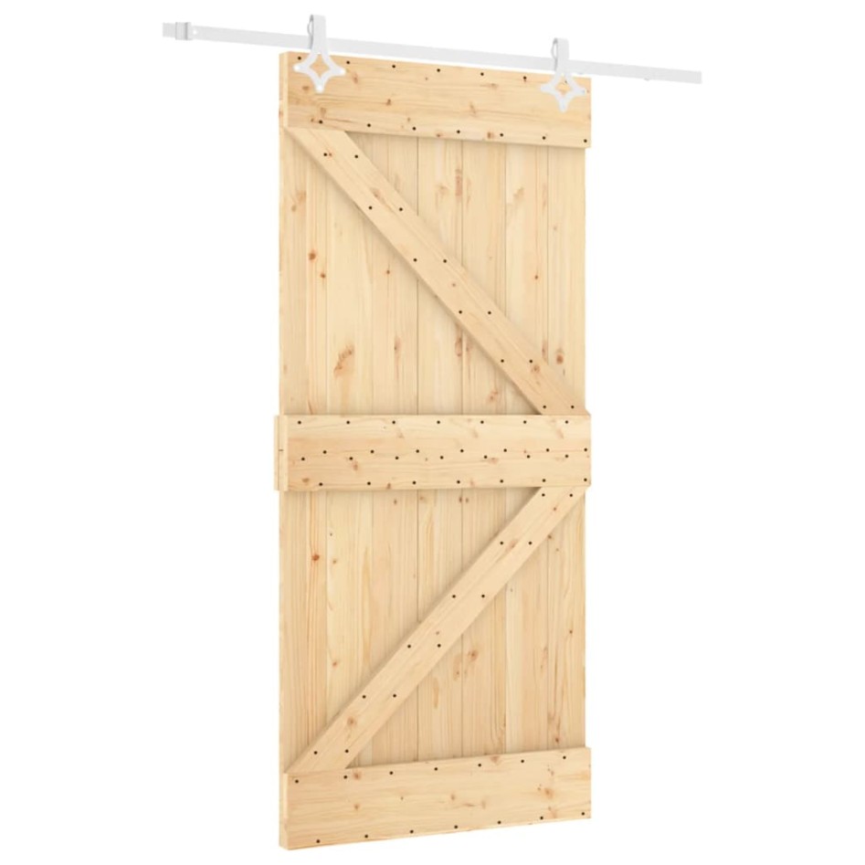 Puerta corredera con herrajes madera maciza de pino 100x210