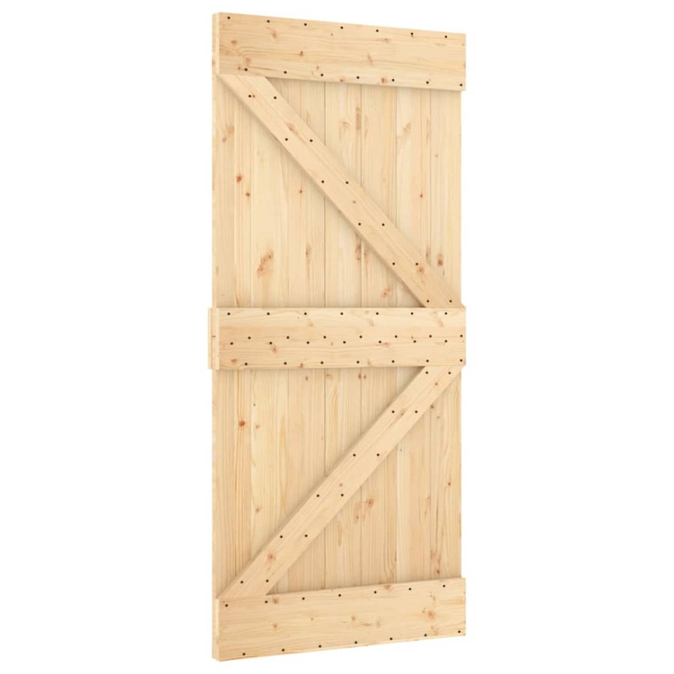 Puerta corredera con herrajes madera maciza de pino 100x210