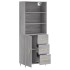 Aparador alto madera contrachapada gris sonoma 69,5x34x180