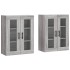 Armarios de pared 2 uds madera de ingeniería gris
