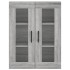 Armarios de pared 2 uds madera de ingeniería gris