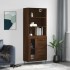 Aparador alto madera contrachapada marrón roble 69,5x34x180