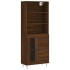 Aparador alto madera contrachapada marrón roble 69,5x34x180