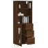 Aparador alto madera contrachapada marrón roble 69,5x34x180