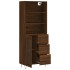 Aparador alto madera contrachapada marrón roble 69,5x34x180