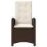 Sillones reclinables jardín con cojines marrones 2 uds ratán