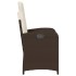 Sillones reclinables jardín con cojines marrones 2 uds ratán