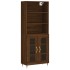 Aparador alto madera contrachapada marrón roble 69,5x34x180