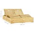 Tumbona doble y cojines verde brillante madera pino