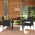 Set de comedor de jardín 3 pzas y cojines ratán sintético