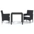 Set de comedor de jardín 3 pzas y cojines ratán sintético