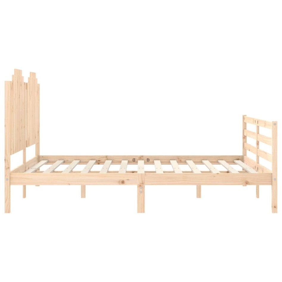 Estructura de cama con cabecero madera maciza 160x200
