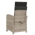 Sillón de jardín reclinable con cojines ratán PE gris