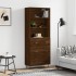 Aparador alto madera contrachapada marrón roble 69,5x34x180