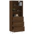 Aparador alto madera contrachapada marrón roble 69,5x34x180