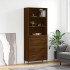 Aparador alto madera contrachapada marrón roble 69,5x34x180
