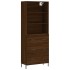 Aparador alto madera contrachapada marrón roble 69,5x34x180
