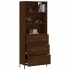 Aparador alto madera contrachapada marrón roble 69,5x34x180