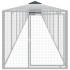 Jaula gallinas con corral acero galvanizado gris
