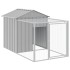 Gallinero y corral acero galvanizado gris claro 117x1221x123