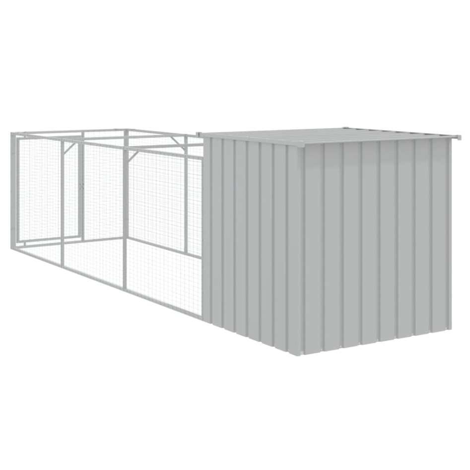 Caseta perros corral acero galvanizado gris claro