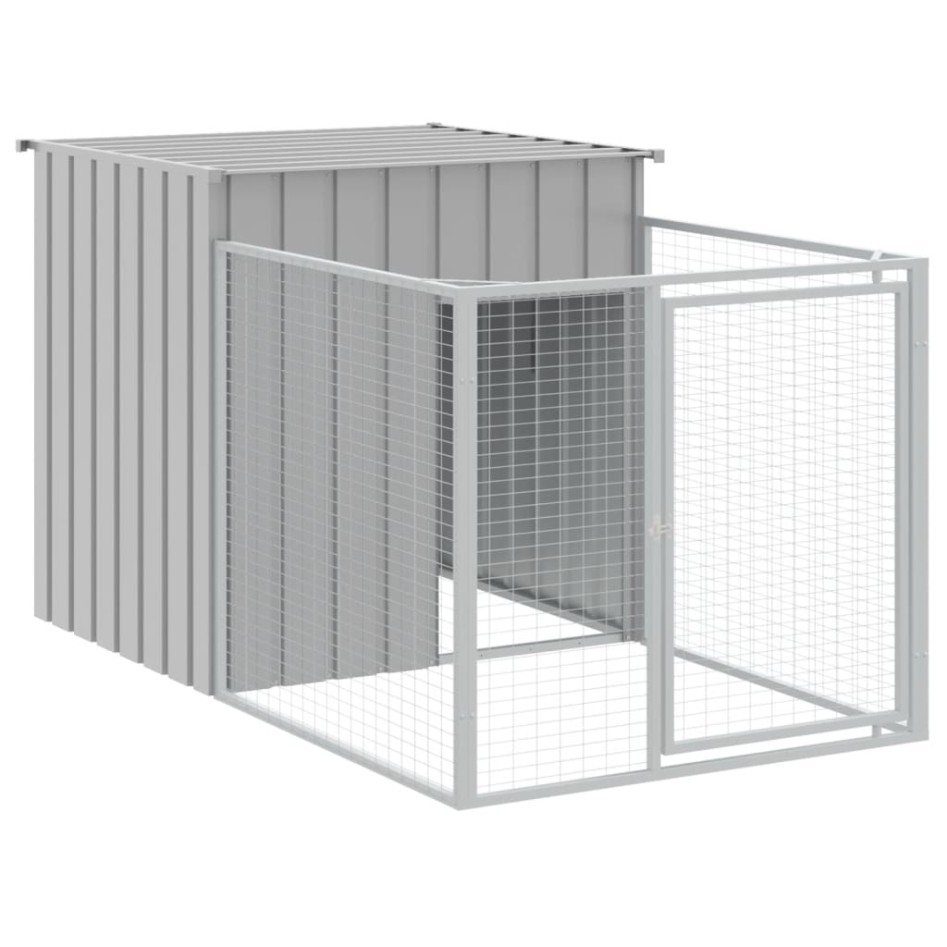 Caseta perros corral acero galvanizado gris claro