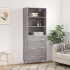 Aparador alto madera contrachapada gris sonoma 69,5x34x180