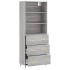Aparador alto madera contrachapada gris sonoma 69,5x34x180