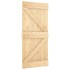 Puerta corredera con herrajes madera maciza de pino 90x210
