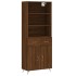 Aparador alto madera contrachapada marrón roble 69,5x34x180