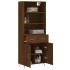 Aparador alto madera contrachapada marrón roble 69,5x34x180