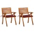 Sillas de comedor jardín con cojines 2 uds madera maciza