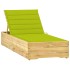 Tumbona con cojín verde brillante madera de pino