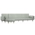 Sofá cama en forma de L terciopelo gris claro 275x140x70