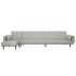 Sofá cama en forma de L terciopelo gris claro 275x140x70