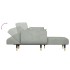 Sofá cama en forma de L terciopelo gris claro 275x140x70