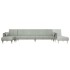 Sofá cama en forma de L terciopelo gris claro 275x140x70