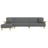 Sofá cama en forma de L tela gris oscuro 279x140x70