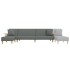 Sofá cama en forma de L tela gris oscuro 279x140x70