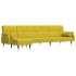 Sofá cama en forma de L terciopelo amarillo 271x140x70