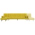 Sofá cama en forma de L terciopelo amarillo 271x140x70