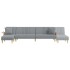 Sofá cama en forma de L tela gris claro 279x140x70